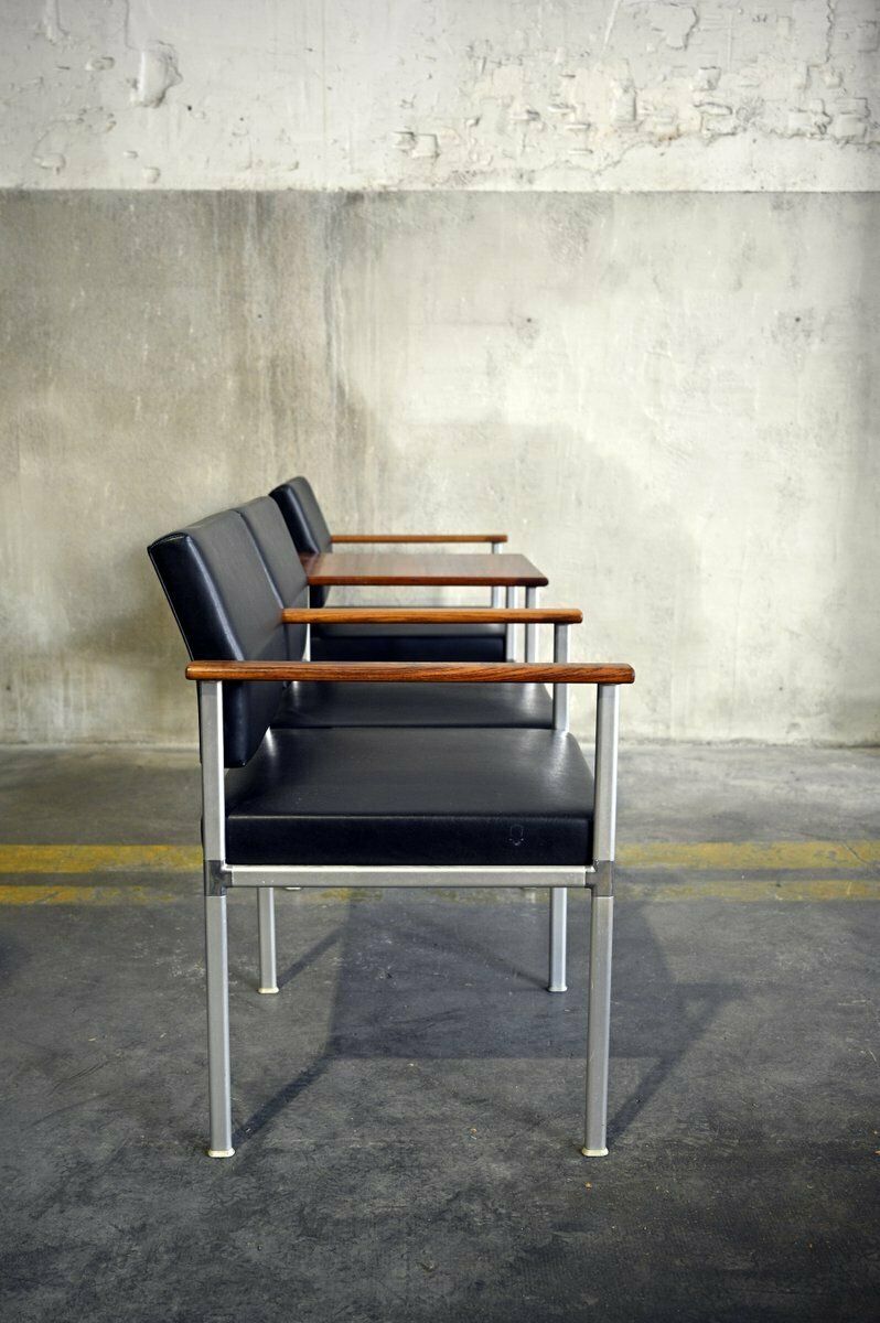 photo for sale Mid Century Bench In Rosewood And Metal From Lübke