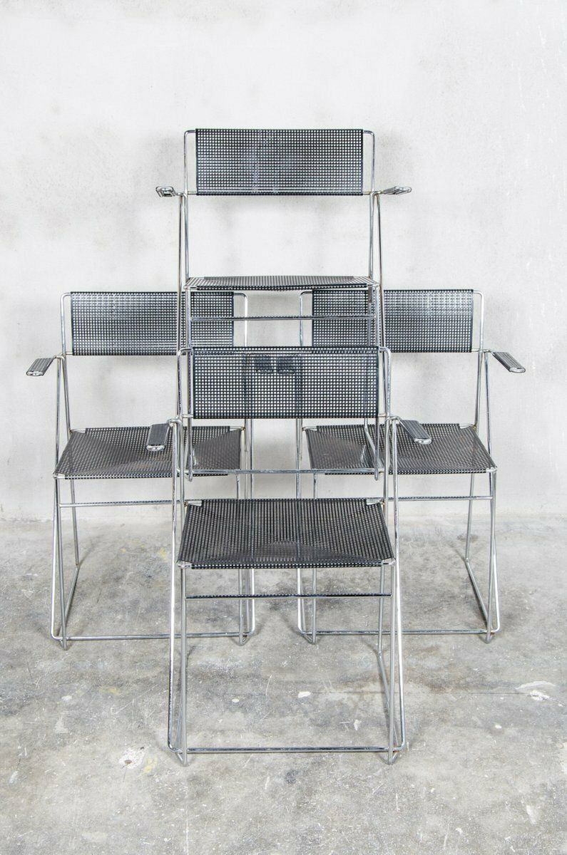 X Line Black Dining Chairs By Niels Jørgen Haugesen For Hybodan, Set Of 4 photo furniture