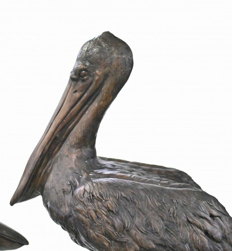 Pair Bronze Pelicans   Large Pacific California Sea Bird Statues photo 5500.0