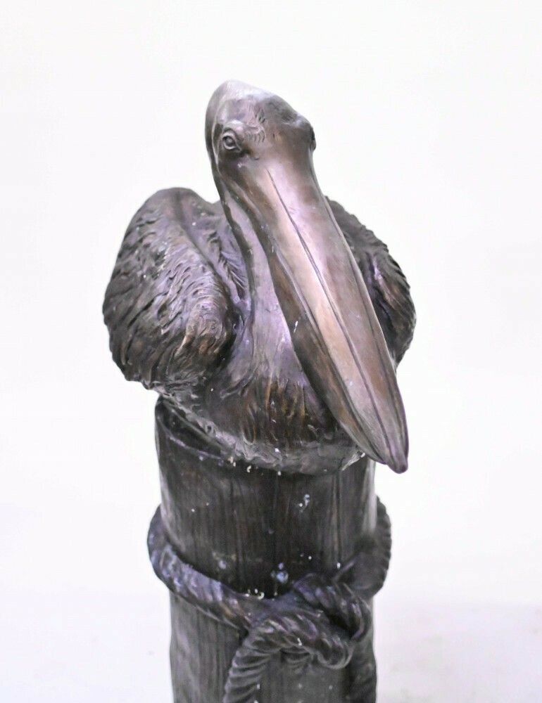 5500.0 Pair Bronze Pelicans   Large Pacific California Sea Bird Statues photo