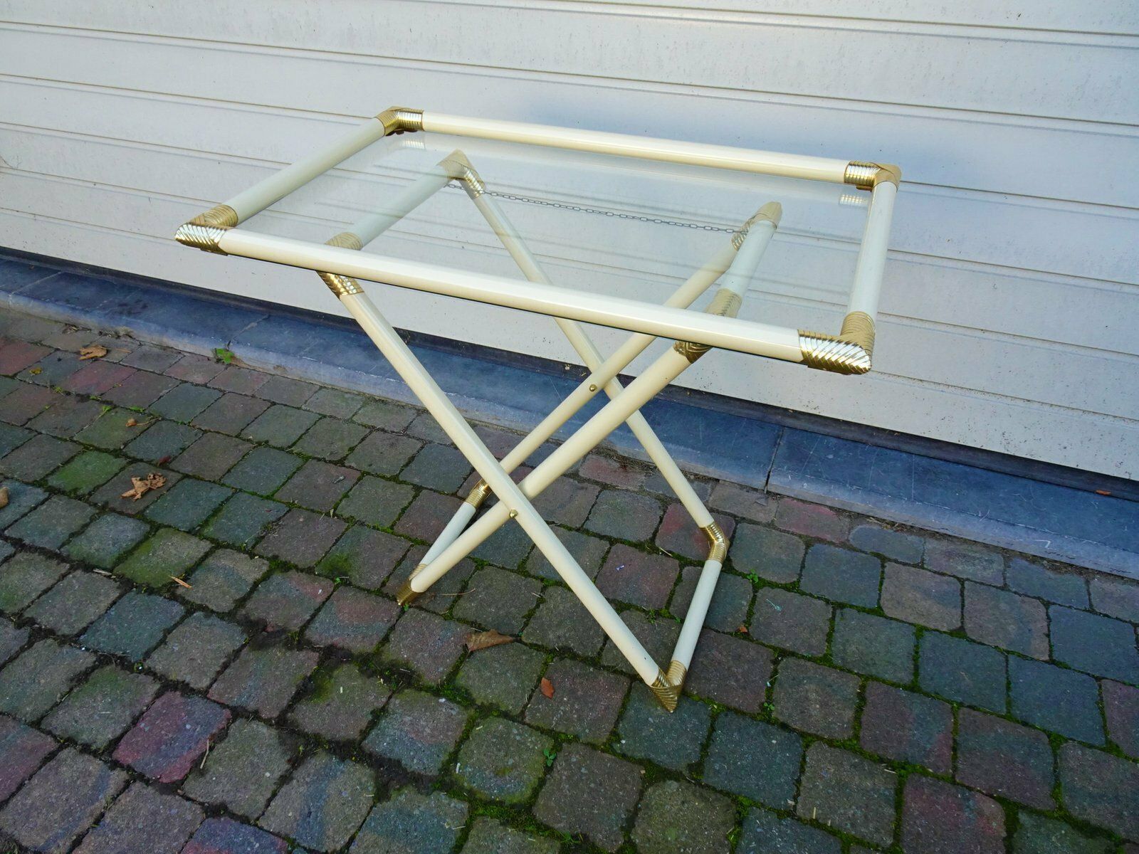 Vintage Lacquered Metal Butler Folding Table, 1970s