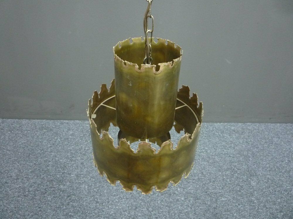 Brutalist Brass Pendant Lamp By Svend Aage Holm Sørensen For Holm Sørensen & Co, 1960s photo Lighting