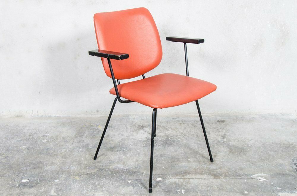 Bright Red Dining Chairs By W.H Gispen For Kembo, 1950s, Set Of 4 photo furniture