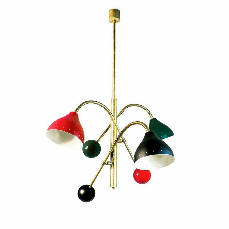 Mid Century Chandelier With Flexible Arms, 1960s