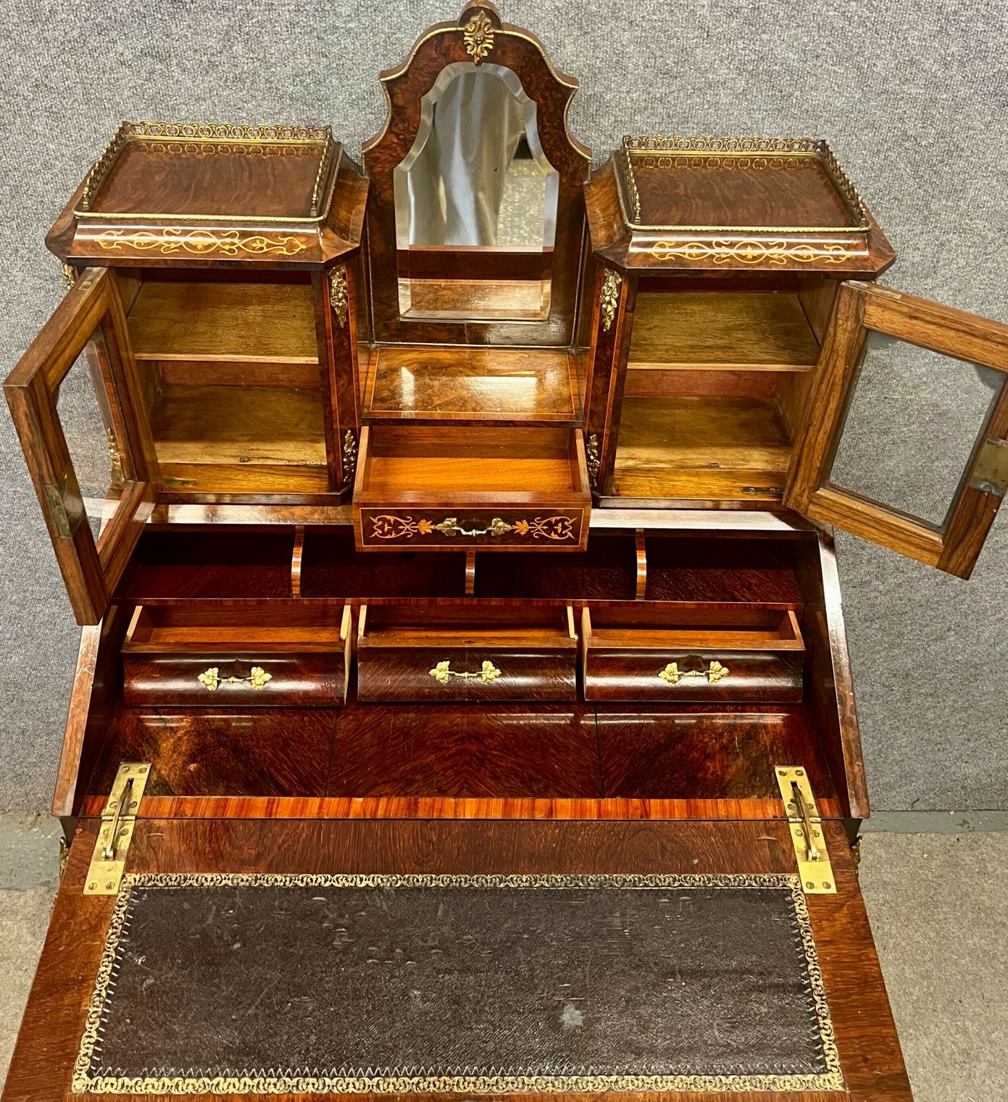 Victorian Walnut & Inlaid Bureau De Dame Desk photo buy