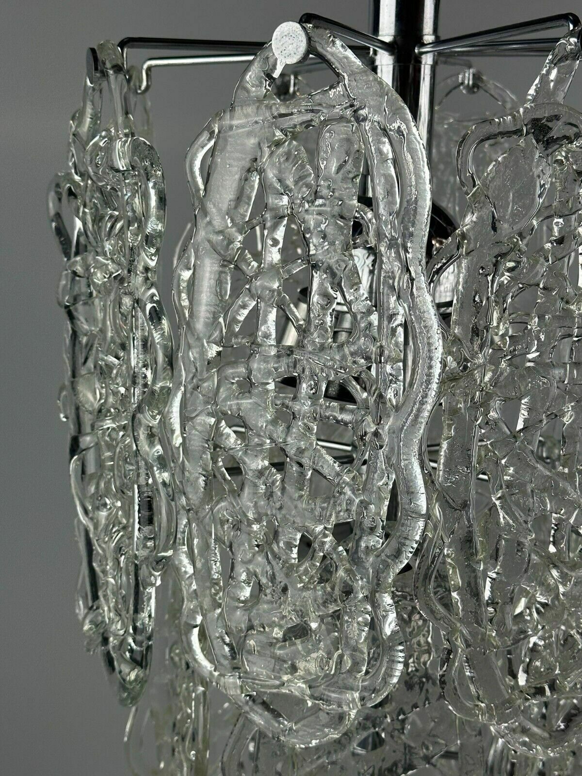 60s 70s Chandelier Av Mazzega Chandelier “Ragnatela” Murano Glass Space Age photo 2396.0