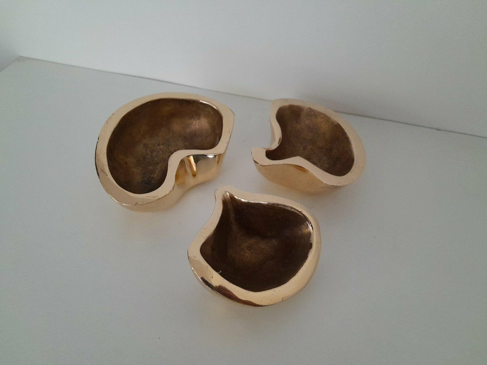 Belgian Polished Bronze Vide Poches In The Style Of Ado Chale, 1970s, Set Of 3 photo for sale