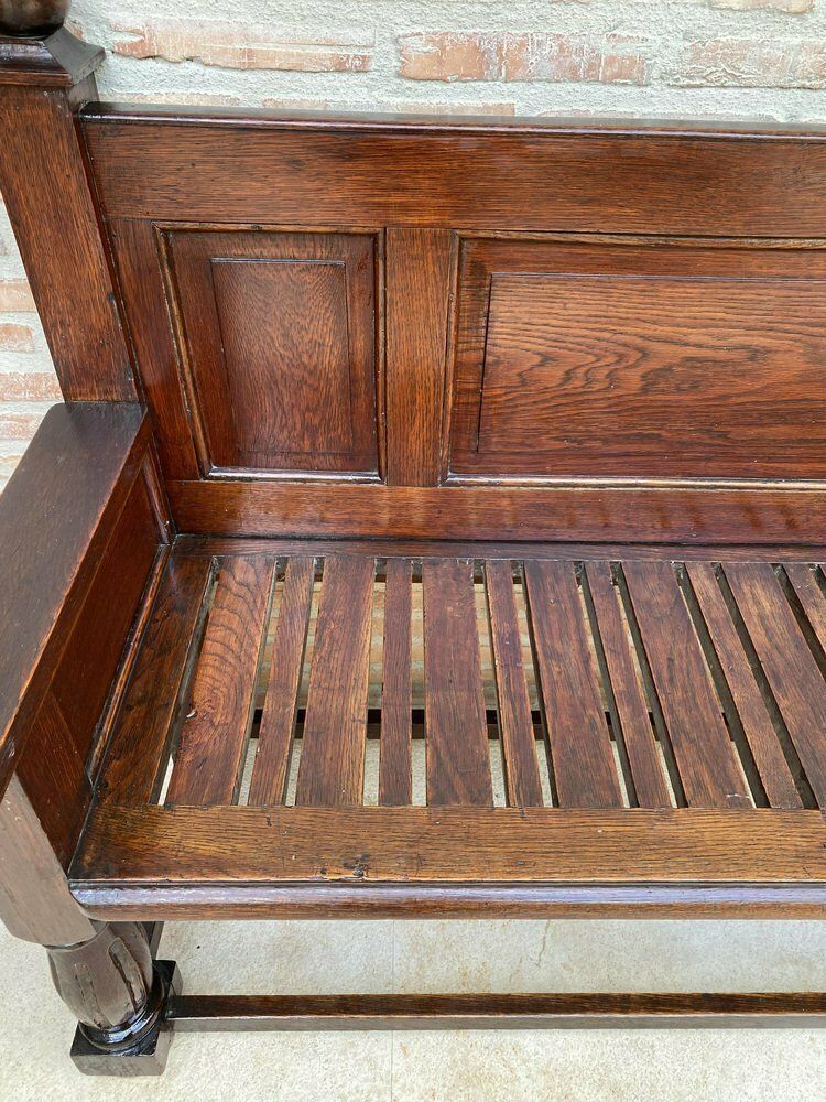 Large Early 20th Century French Bench In Oak With Long Seat, 1940s photo 5514.0
