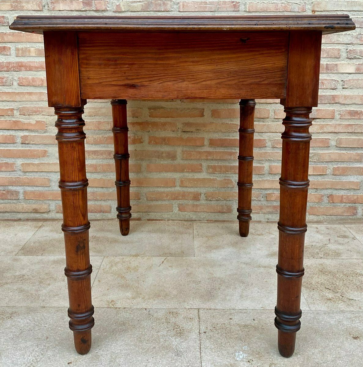 Furniture Early 20th Century French Oak Worktable With One Drawer, 1920s photo