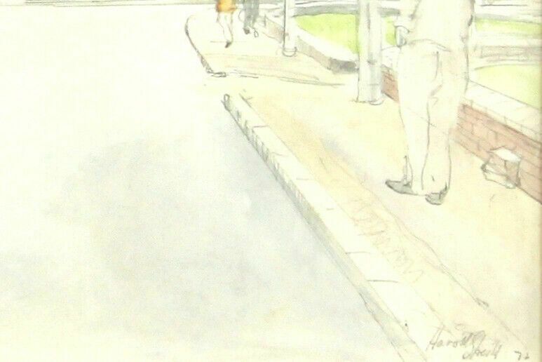 Watercolour By Harold Sheild. Titled "Leighton Street Looking Towards Town Hall" photo for sale