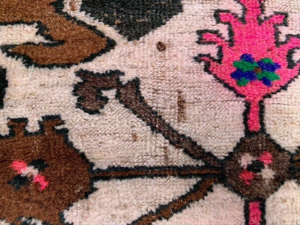 Vintage Turkish Rug 131x87 Cm Shabby Carpet Kars Region Small photo vinterior