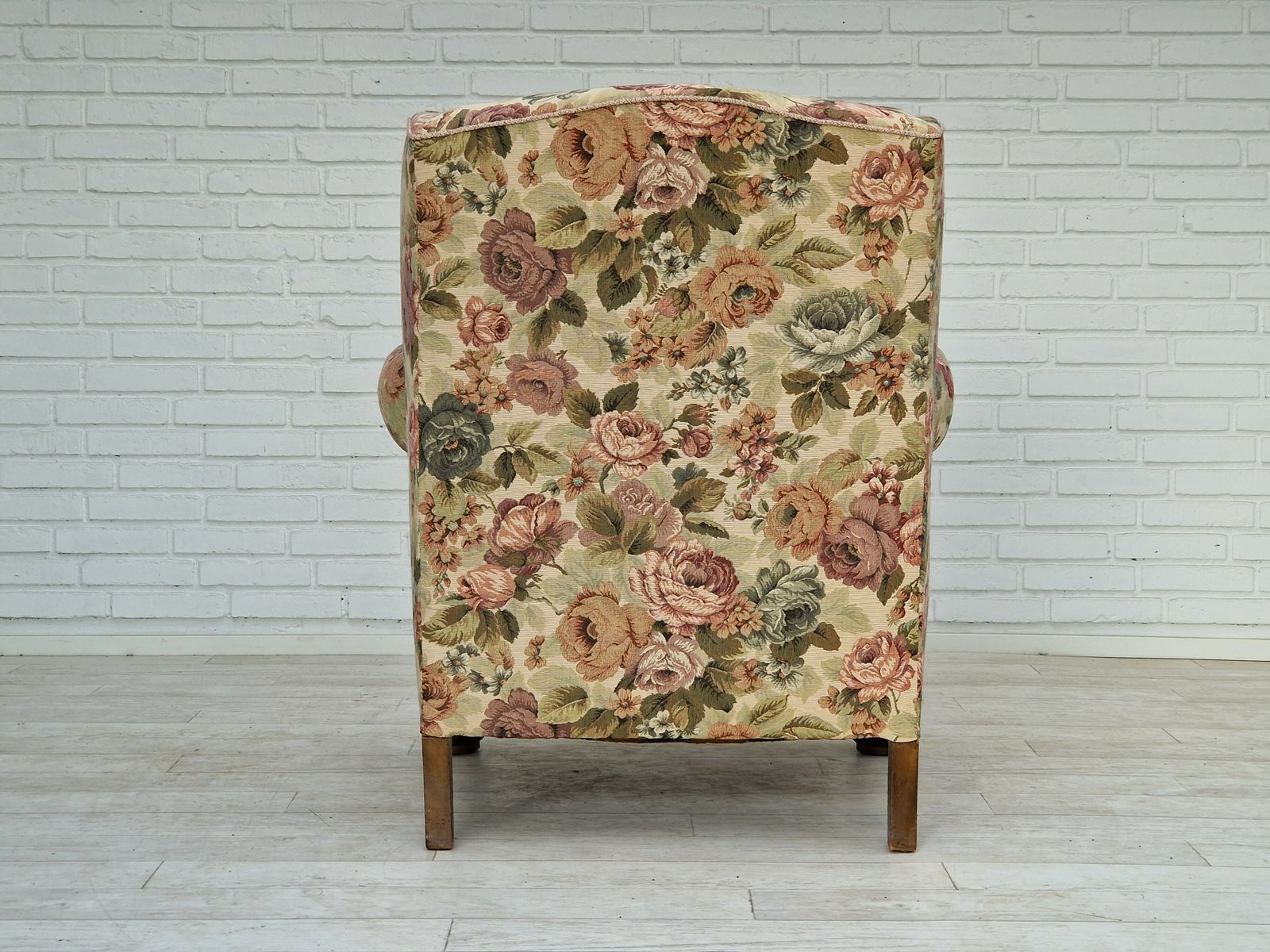 1950s, Danish Vintage Relax Chair In "Flowers" Fabric, Original Condition. photo buy