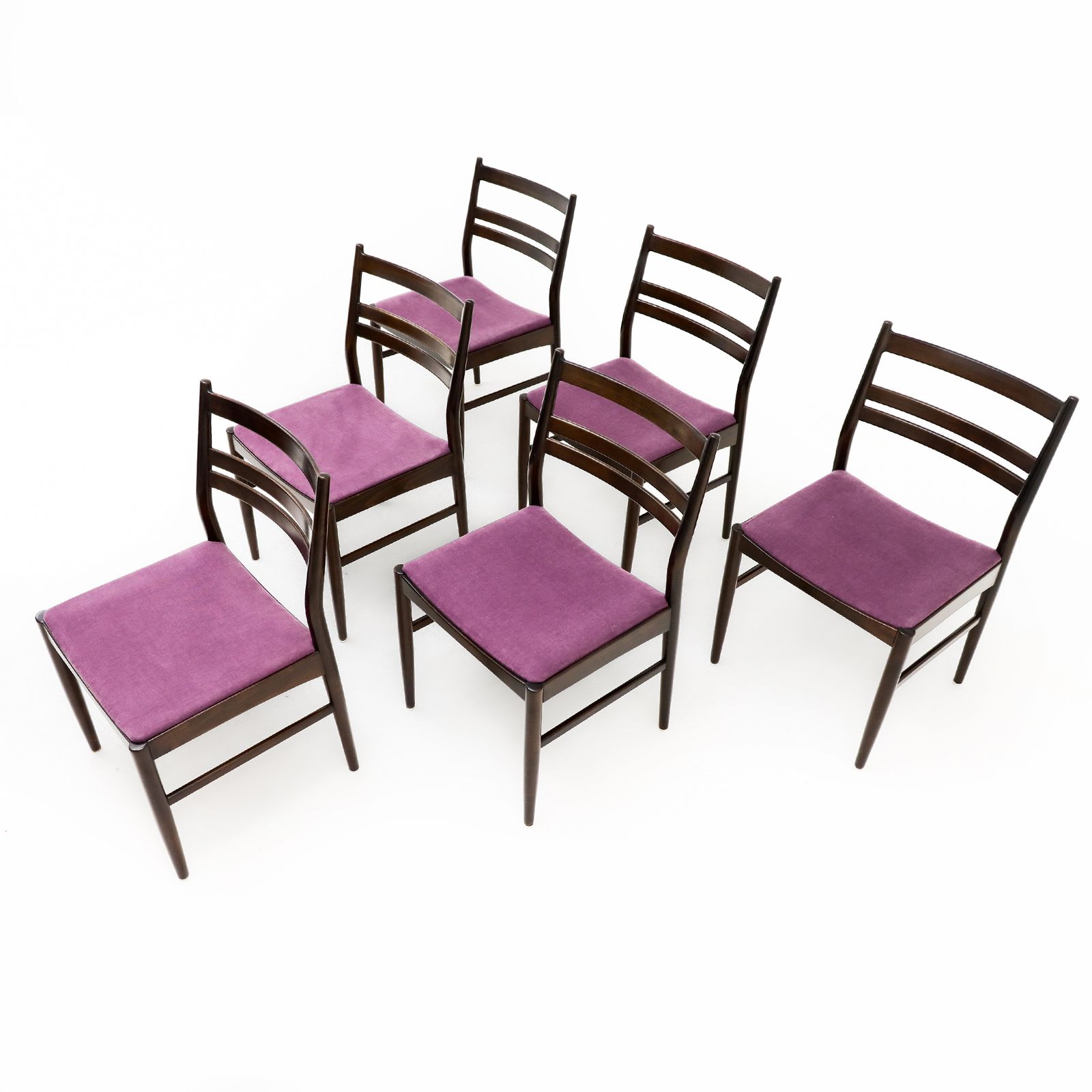 A Set Of 6 Niels Otto Moller Style Dining Chairs In Dark Stained Beech photo for sale
