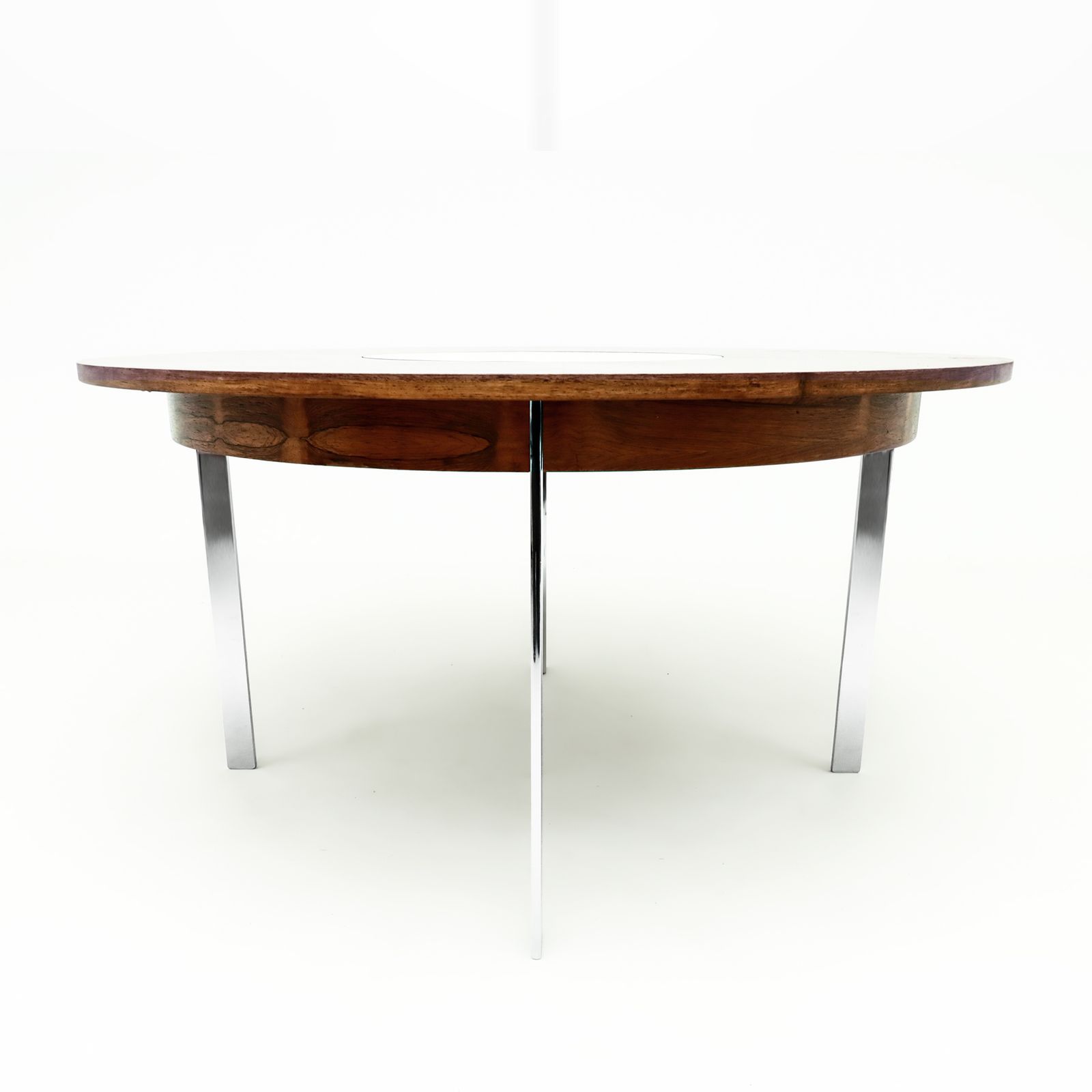 Vintage Circular Dining Table And Matching Leather Chairs By Richard Young For Merrow Associates photo vintage