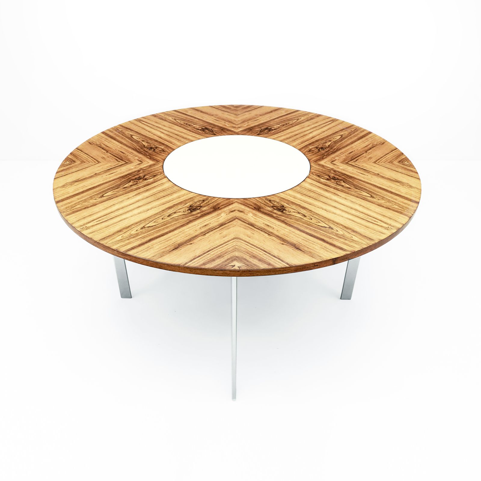 Vintage Circular Dining Table And Matching Leather Chairs By Richard Young For Merrow Associates photo vinterior