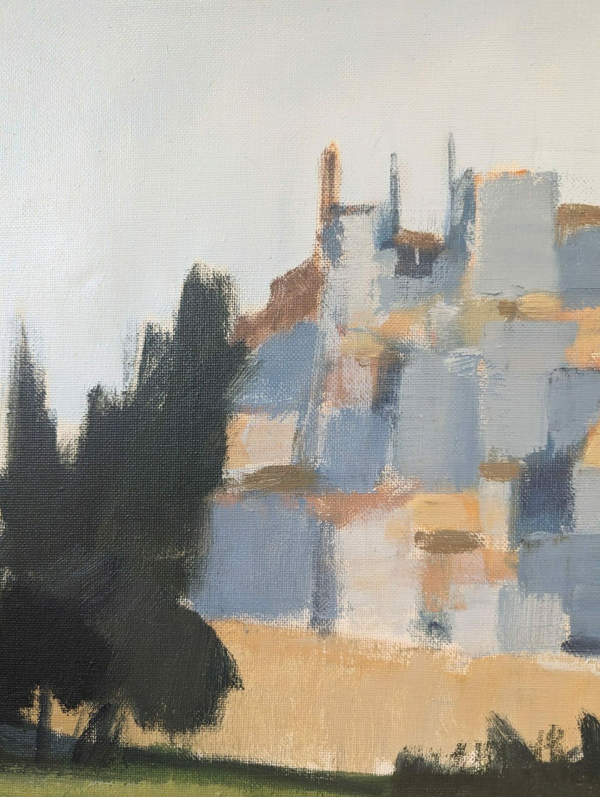 photo for sale Stig Wernheden, Swedish Mid Century Cityscape Oil Painting, City Stroll, Framed