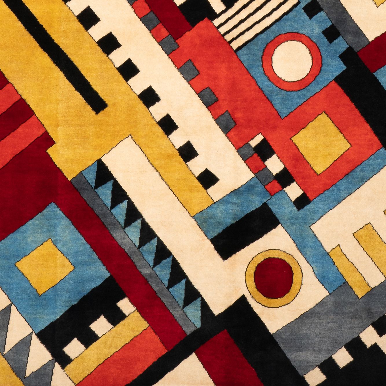 Tapestry	With Geometric Patterns And Wool. photo Textiles