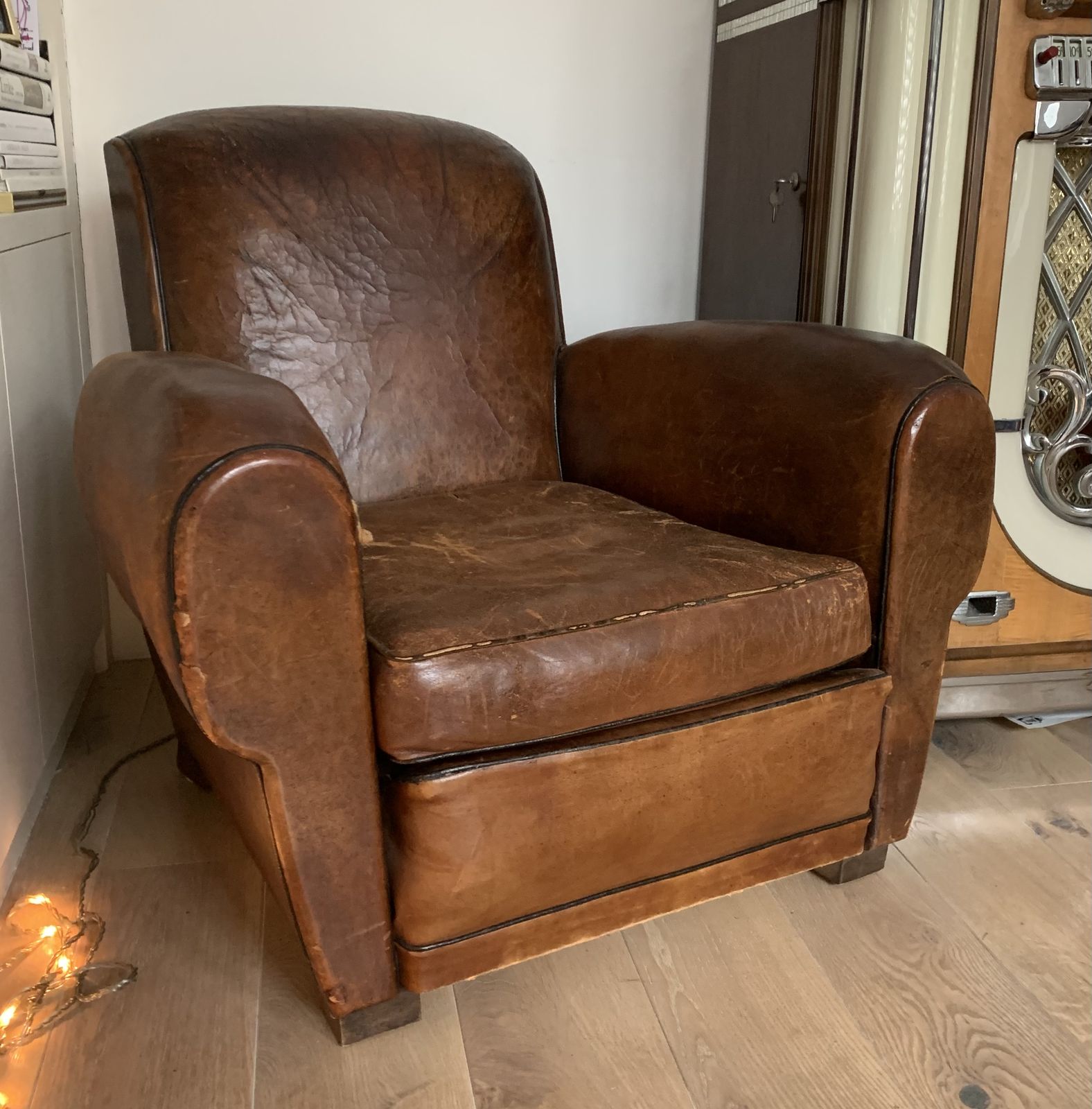 Pair Of 1950s Leather Club Chairs   Original Condition photo 2600.0