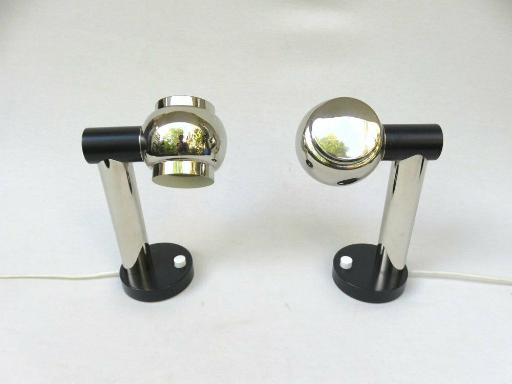 Small Italian Table Lamps In Brass, 1970s, Set Of 2 photo furniture