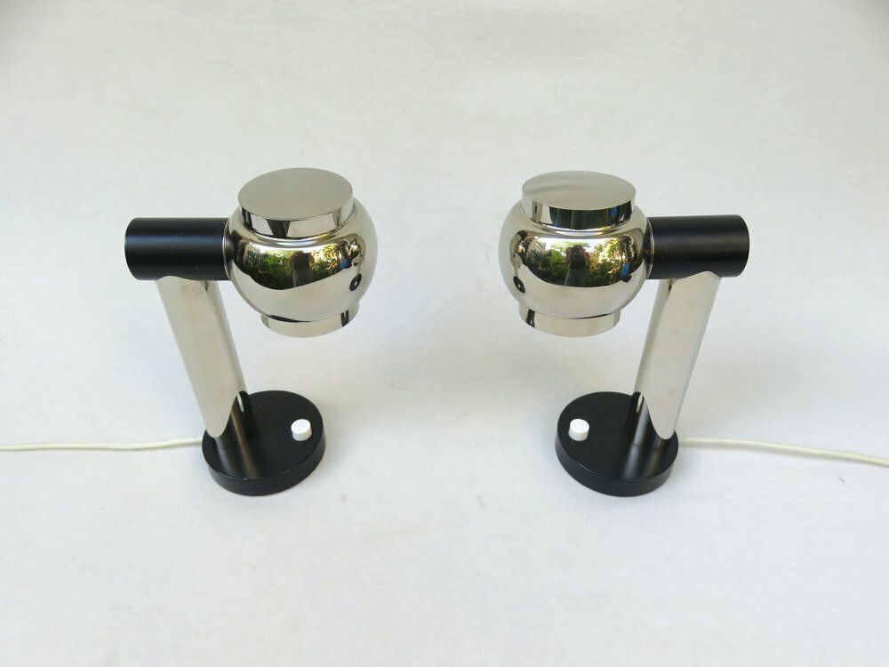 Small Italian Table Lamps In Brass, 1970s, Set Of 2 photo for sale