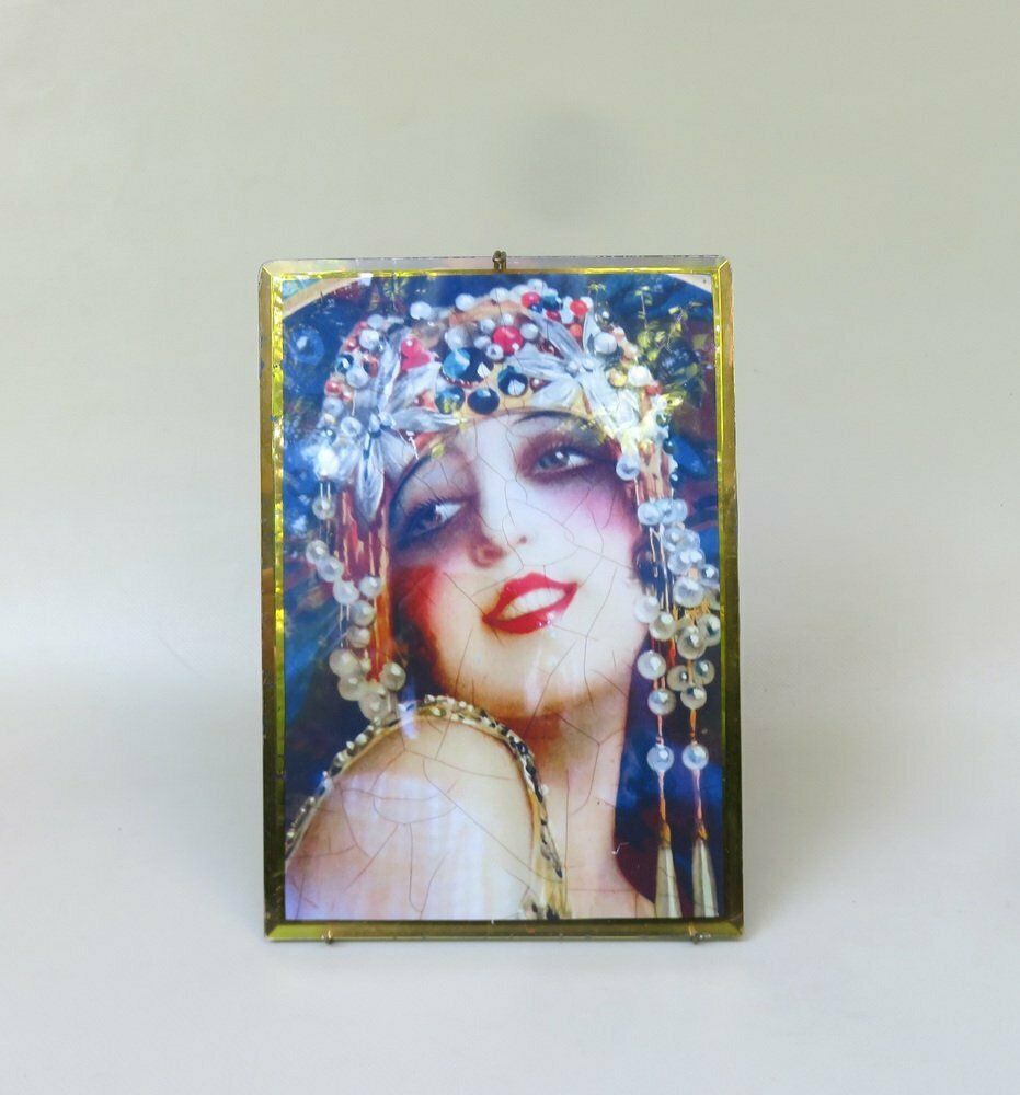 Large Art Nouveau Picture Frame In Brass, 1890s photo furniture