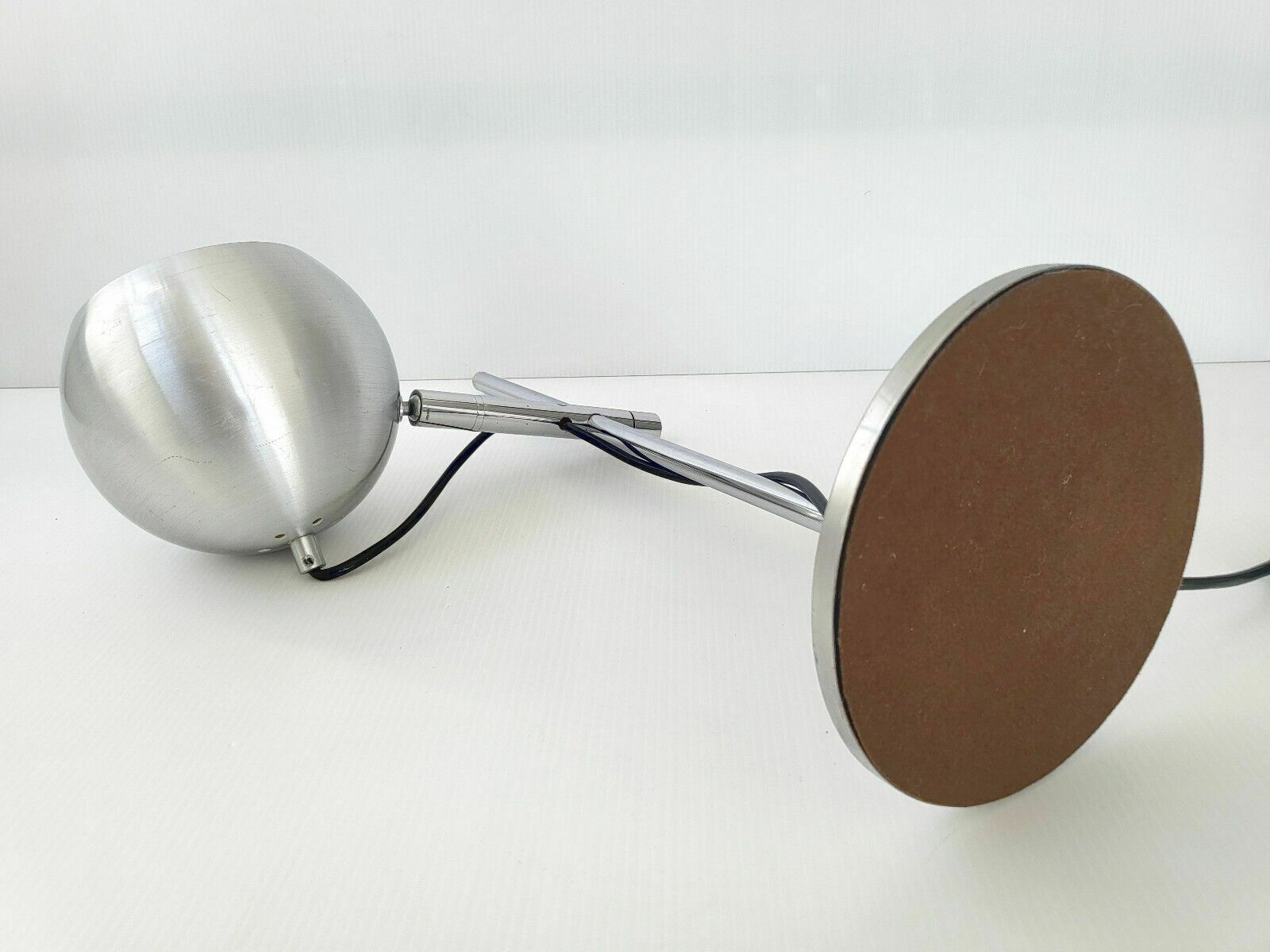 Old Vintage Table Lamp 1970 In Adjustable Brushed Steel 70s Retro 1970s photo vintage