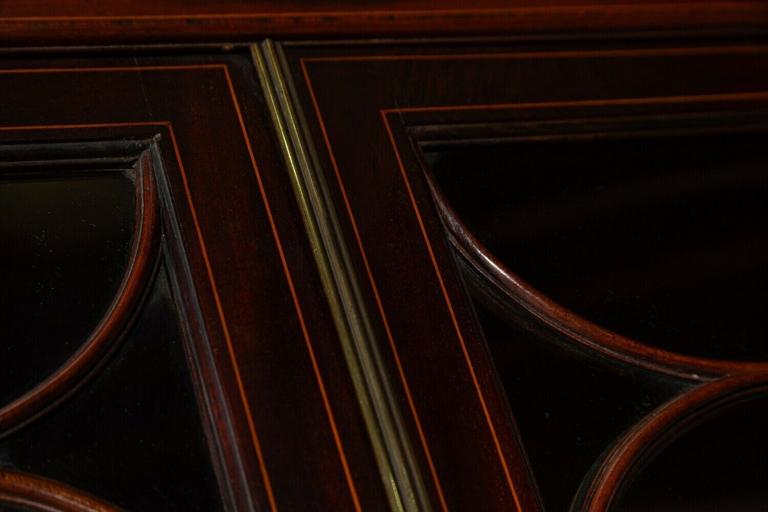 photo for sale George III 18thc Mahogany Glazed Twin Library Bookcase Cabinet
