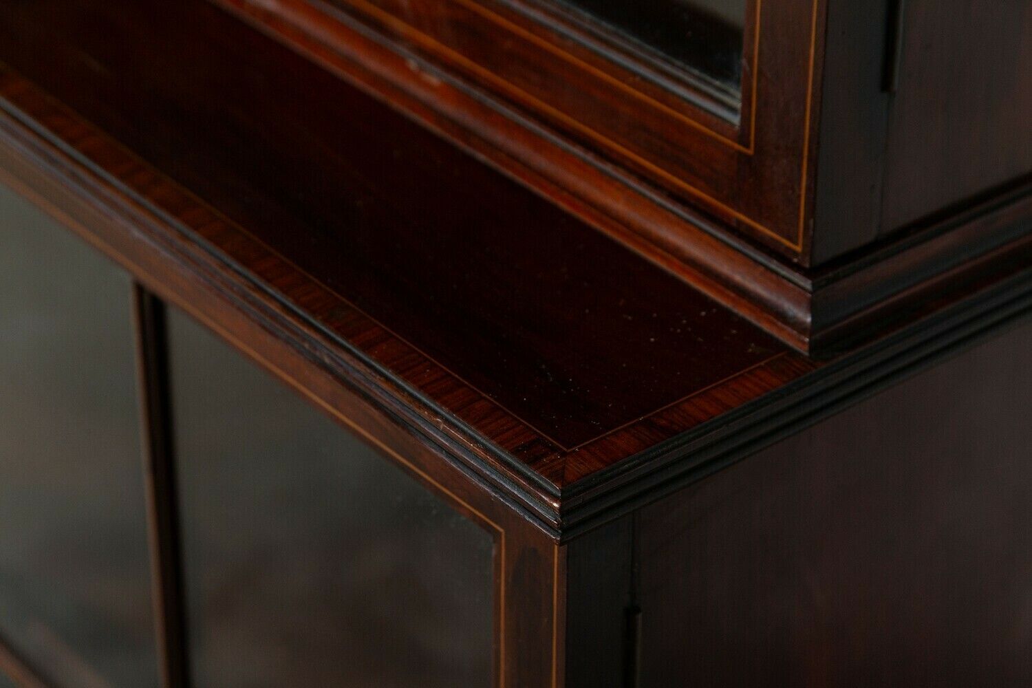 photo vinterior George III 18thc Mahogany Glazed Twin Library Bookcase Cabinet