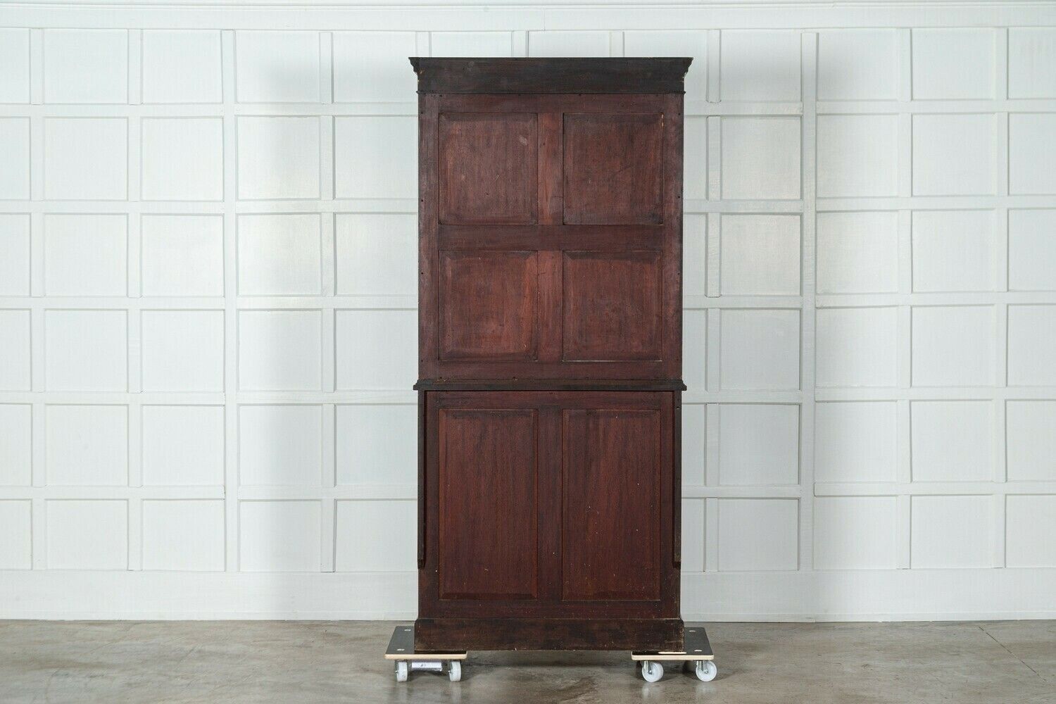 photo vintage George III 18thc Mahogany Glazed Twin Library Bookcase Cabinet