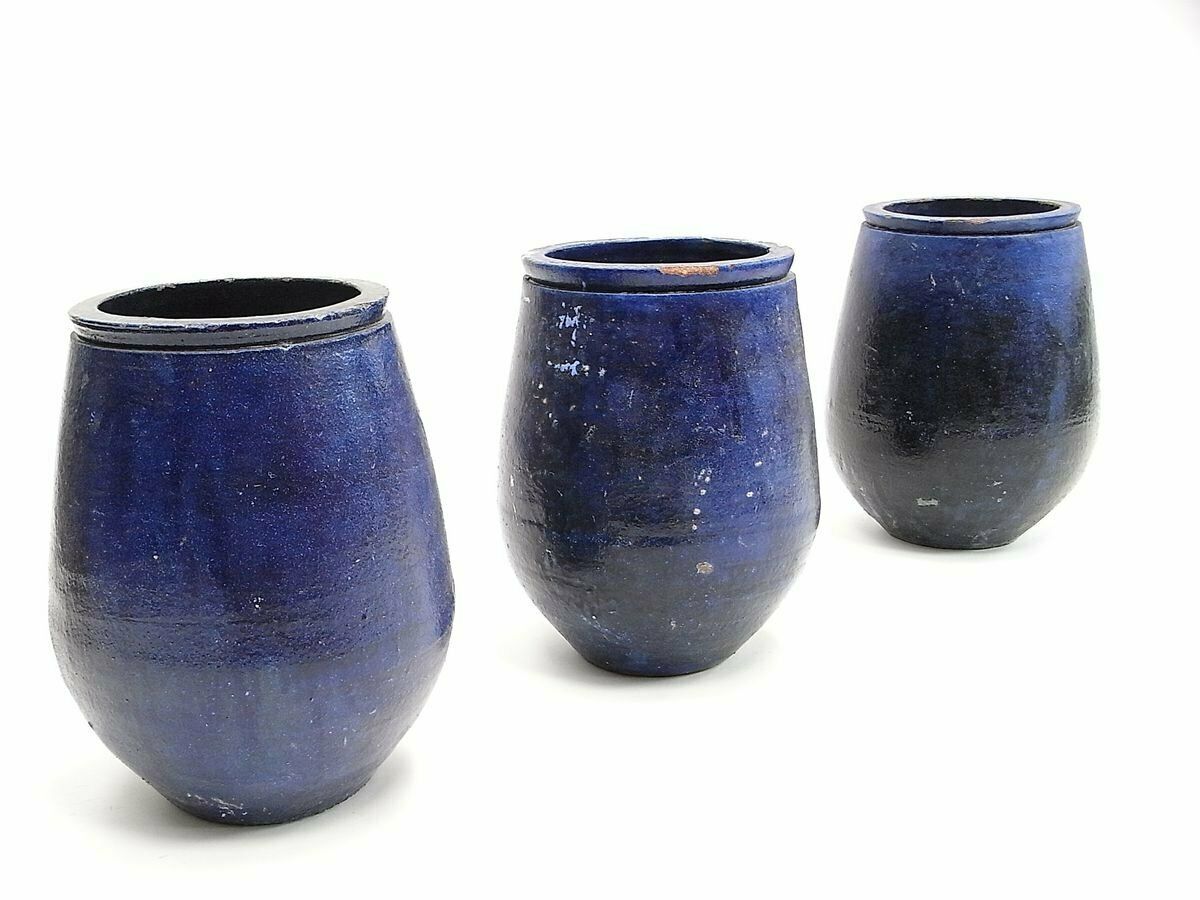 Majolica Yves Planters By Gunter Lambert, 1990s, Set Of 3 photo for sale