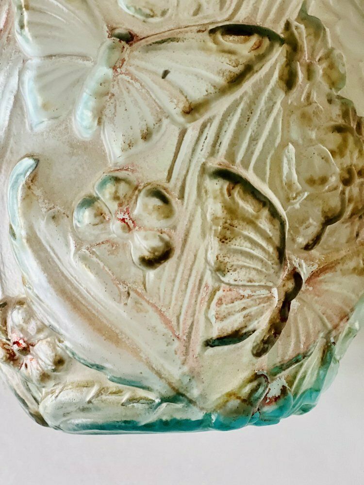 Large Art Deco Satin Pressed Glass Vase, 1930s photo 481.0