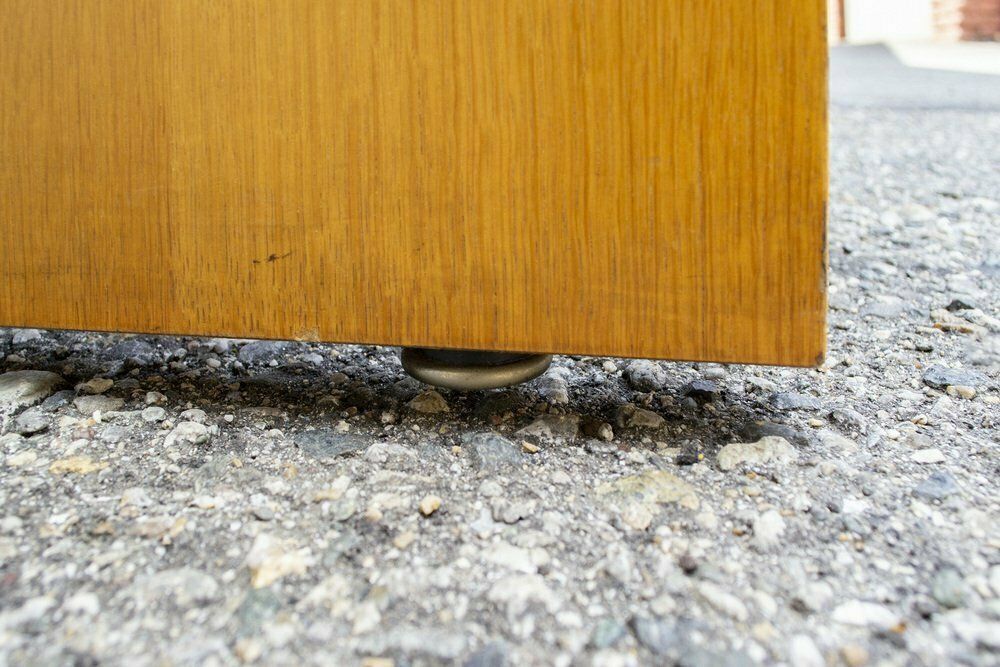 Italian Light Removable Desk In Ash And Aluminum, 1960s photo vintage