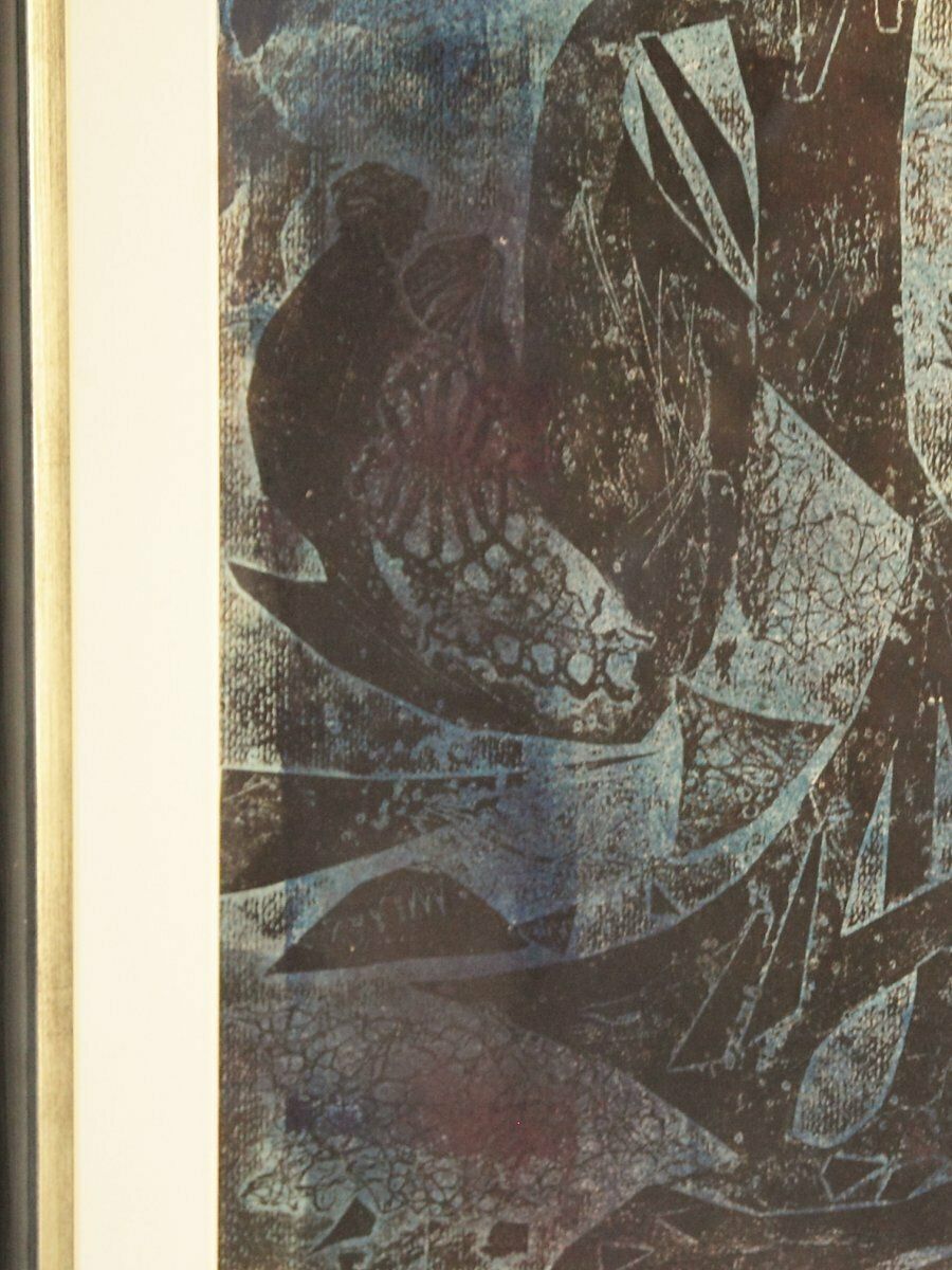 Frantisek Emler, Lovers In Moonlight, Oil On Paper, 1965, Framed photo 680.0