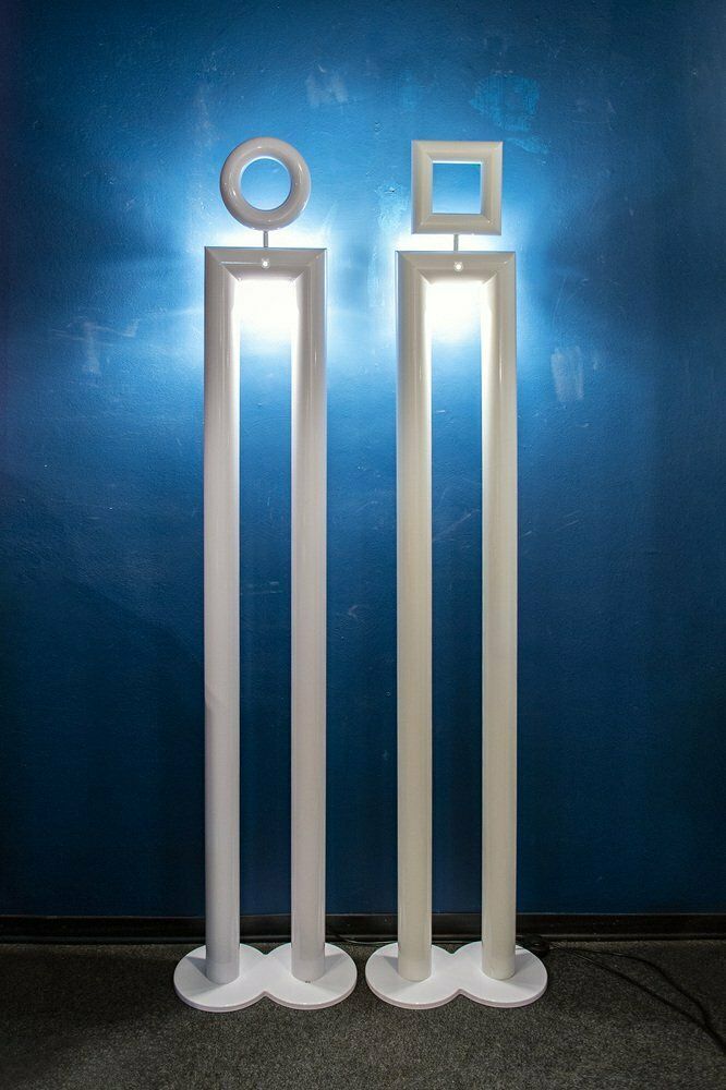 Italiaanse Vloerlampen 'Boy And Girl' In Metaal Van Remo Buti Voor Neofos, Jaren 1980, Set Van 2 photo furniture