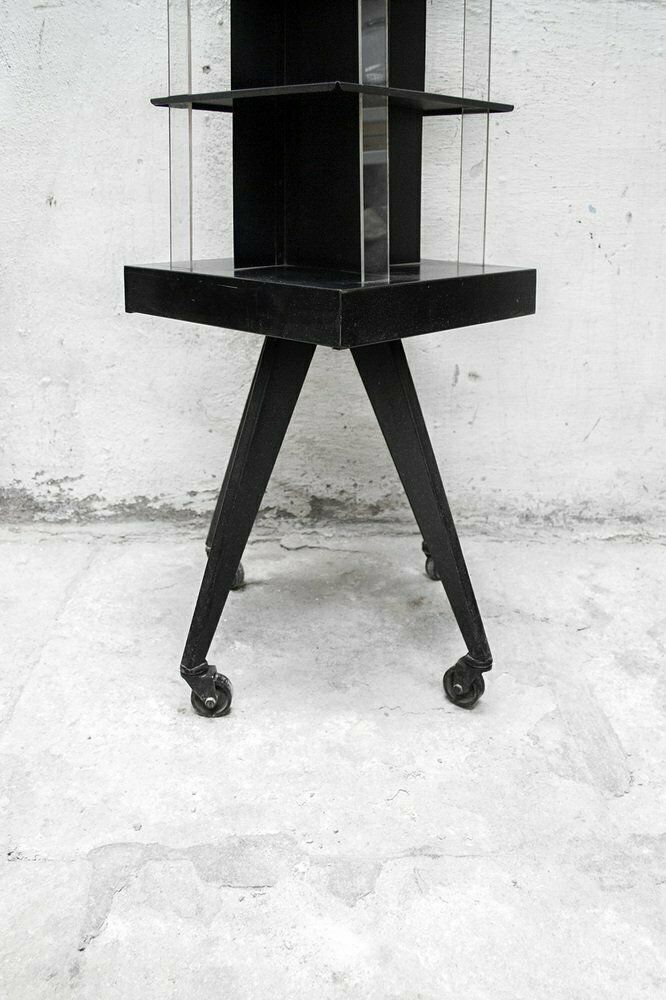 Iron Library And Acrylic Glass With Wheels, Italy, 1960s photo Furniture