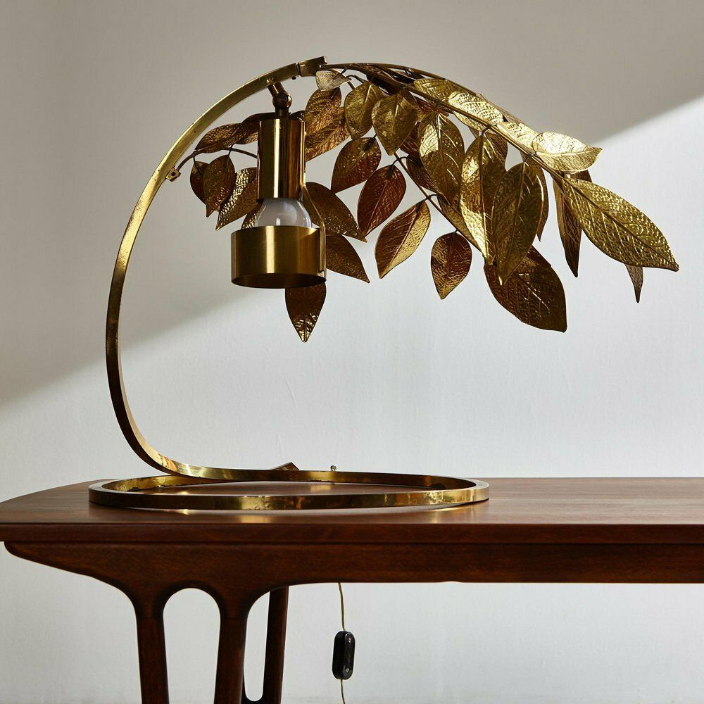 Brass Table Lamp By Tommaso Barbi For Bottega Sadness, 1970s