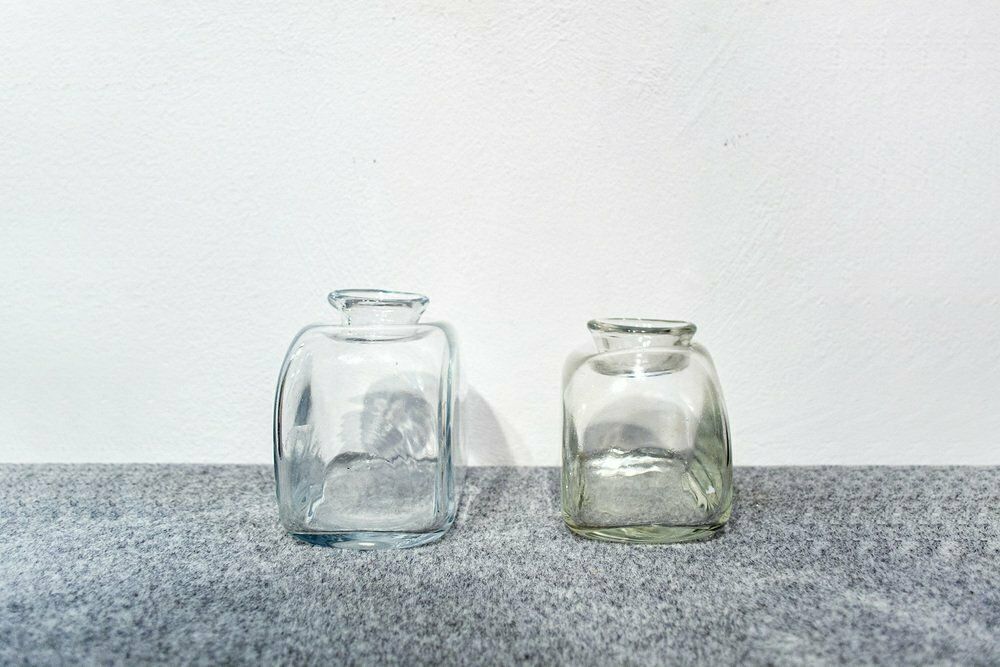 Vintage Italian Murano Glass Vase In Barbini Style, 1970s, Set Of 2 photo furniture
