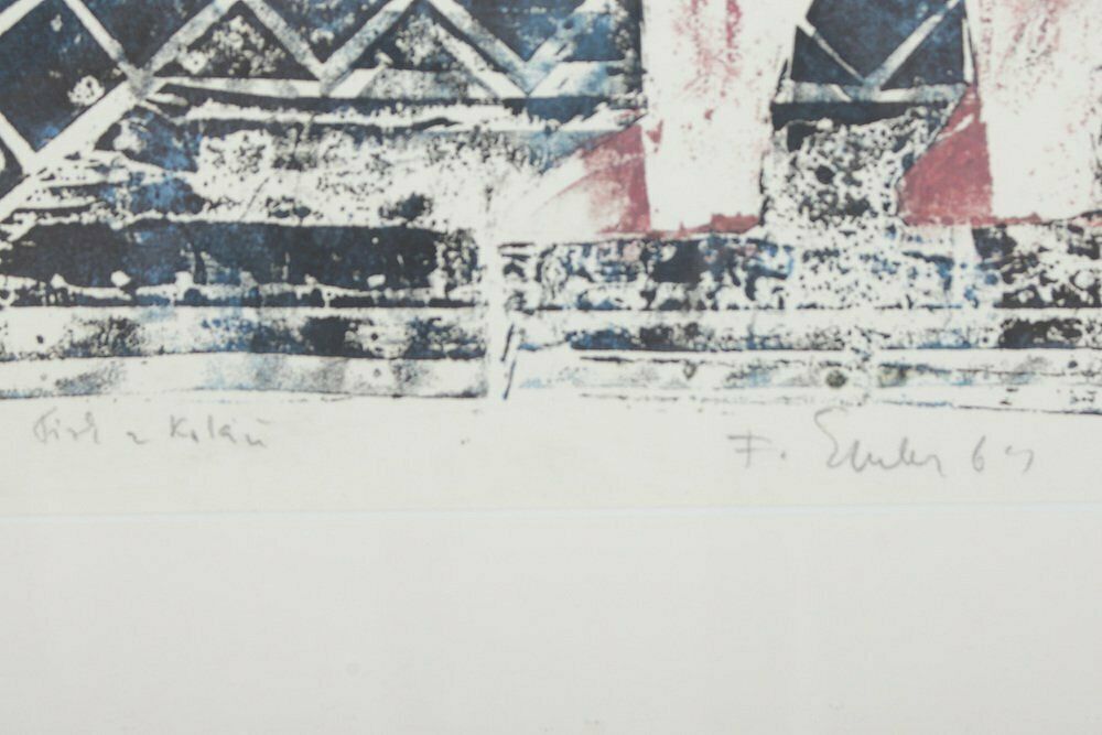 Frantisek Emler, Nude Woman In Bathroom, 1964, Oil On Paper photo for sale