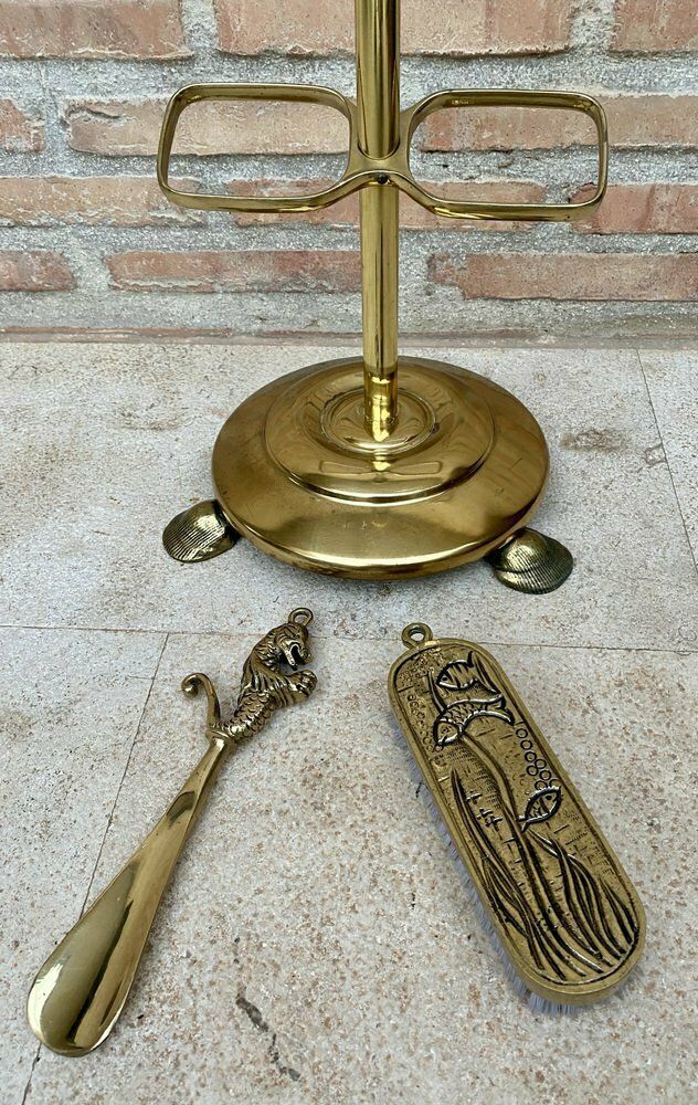 Early 20th Century French Bronze And Brass Valet Stand Dressboy, 1940s photo 2073.0