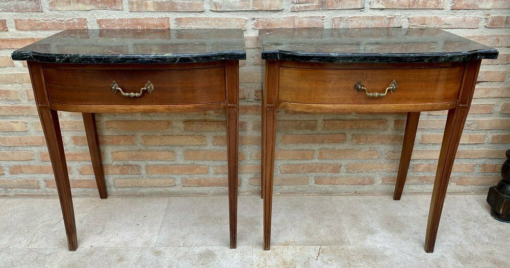 Modern Nightstands With Grey Marble Top, 1940, Set Of 2 photo buy