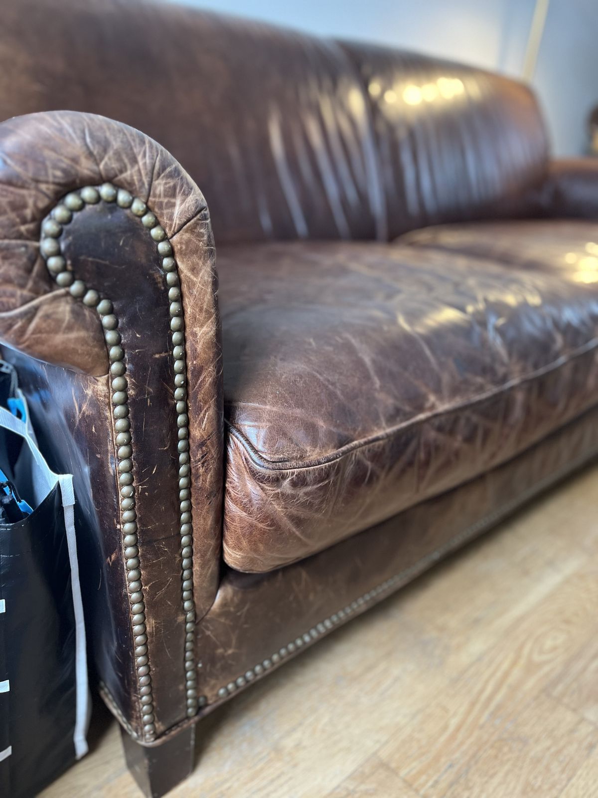 Restoration Hardware Leather Sofa photo Furniture