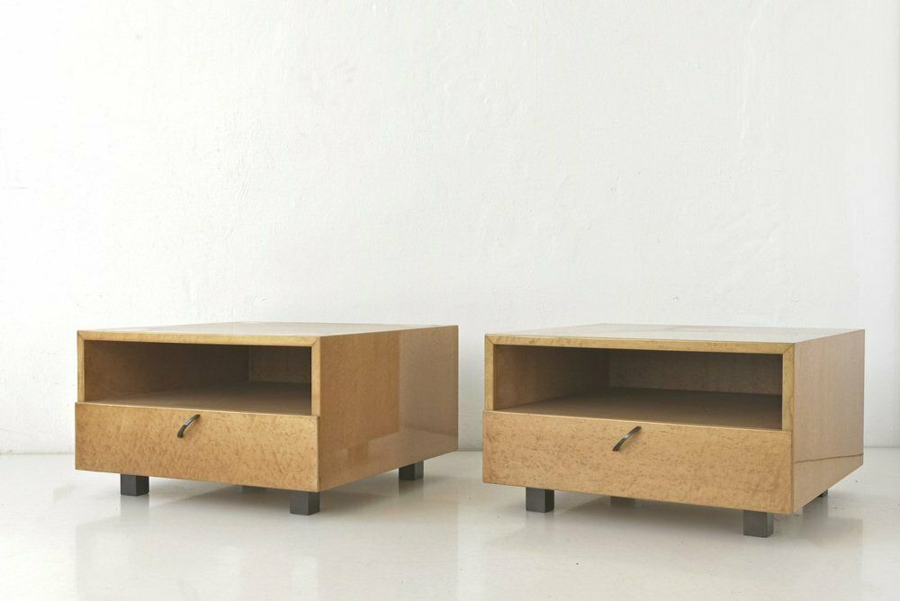 3810.0 Large Side Tables In Bird`s Eye Maple By Giovanni Offredi For Saporiti Italia, Italy, 1975, Set Of 2 photo