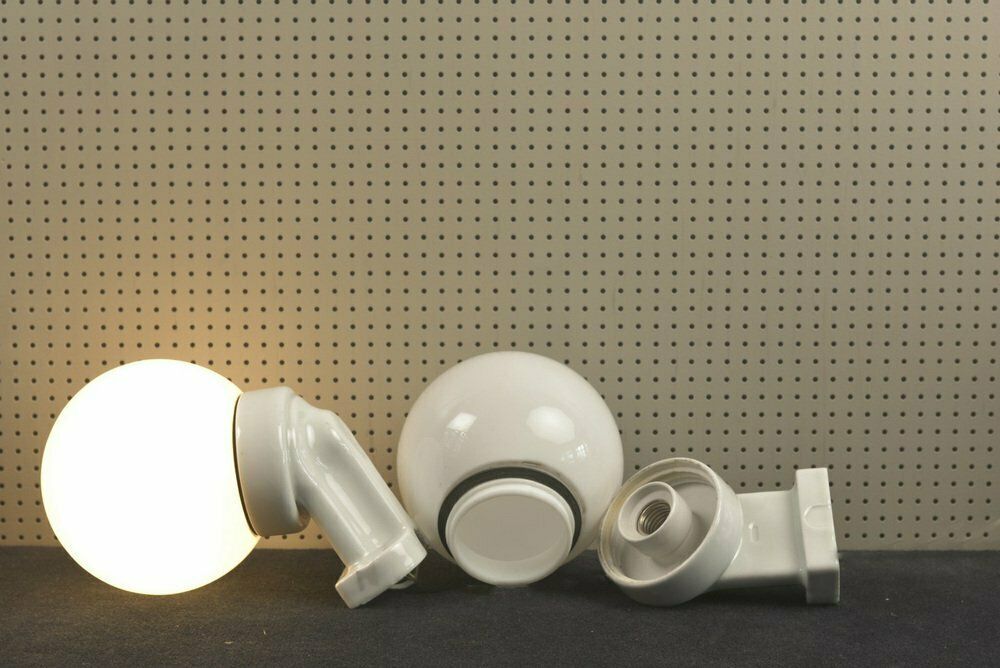 German Outdoor Wall Lamps In Porcelaine, 1935, Set Of 2 photo furniture