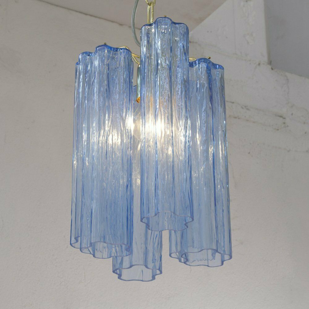 Tronchi Chandelier In Blue Glass, Italy, 1990s photo buy