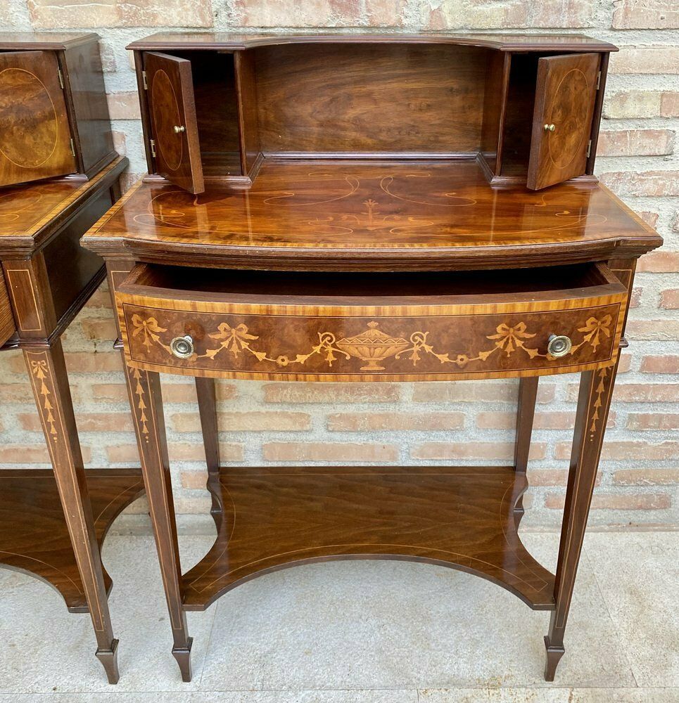 photo buy Nightstands With French Marquetry Inlaid, 1920s, Set Of 2