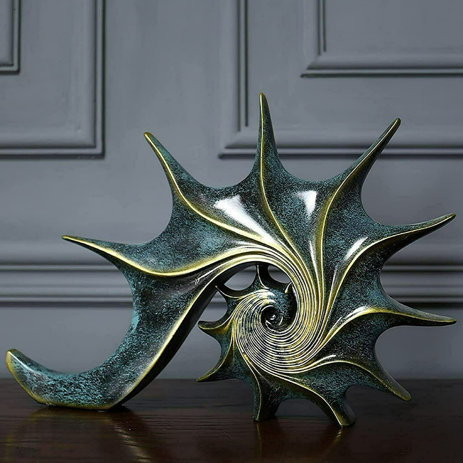 Vintage Decorative Sculpture, Shell Sculpture Abstract Resin Art, Modern Living Room Desk Decoration, Gift photo furniture