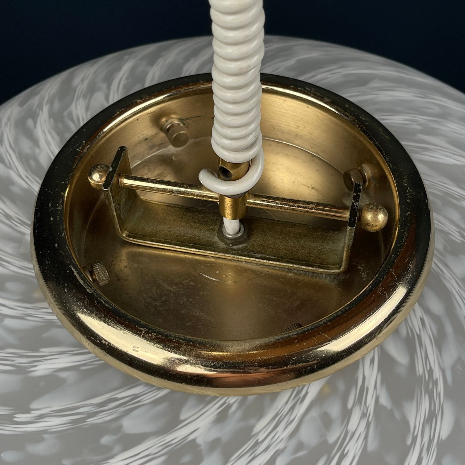 photo for sale Large Swirl Murano Glass Pendant Lamp Vetri Murano Italy 1970s