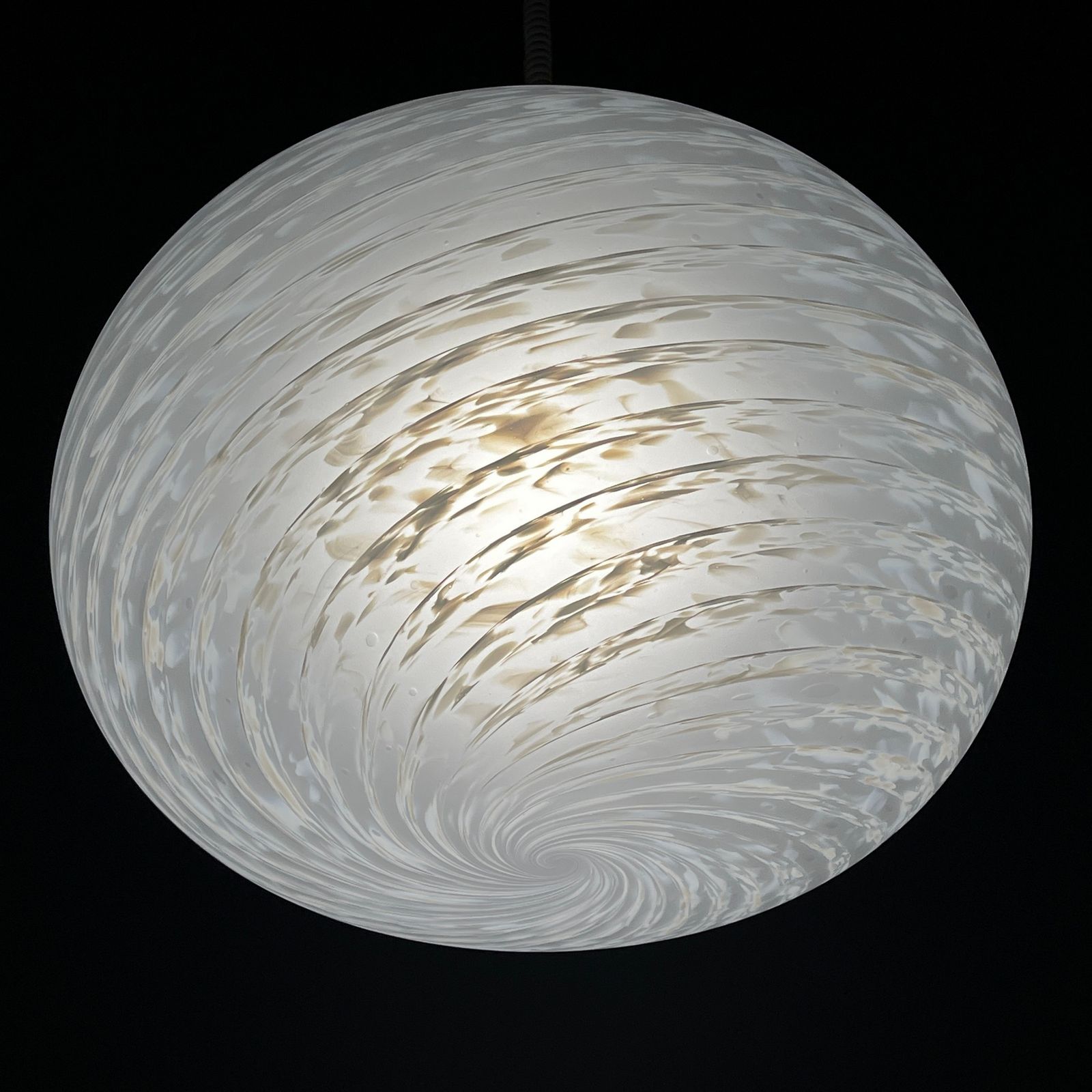 Lighting Large Swirl Murano Glass Pendant Lamp Vetri Murano Italy 1970s photo