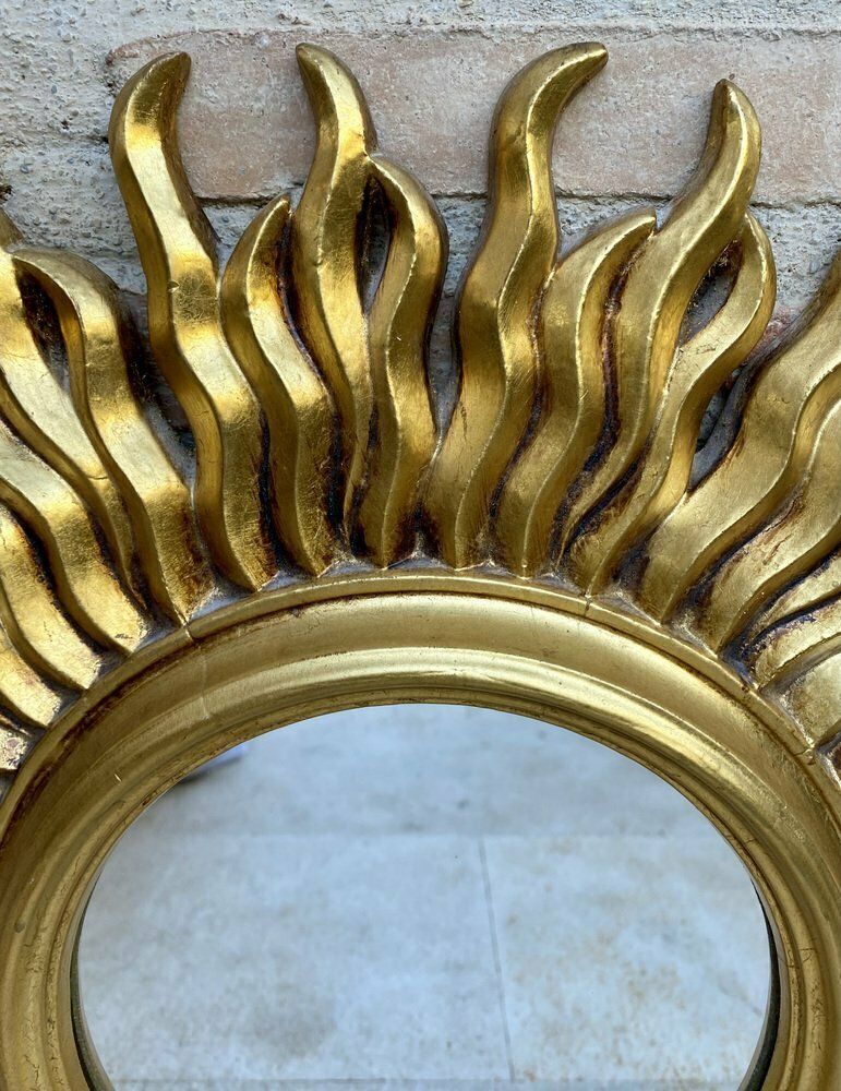 Mid Century French Sunburst Mirror In Gold, 1950s photo buy