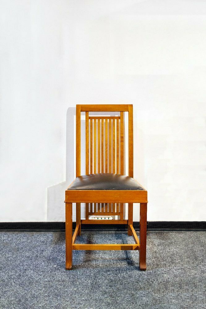 Table 615 Husser And Chairs 614 Coonley 2 By Frank Lloyd Wright For Cassina, Italy, 1992, Set Of 5 photo vinterior